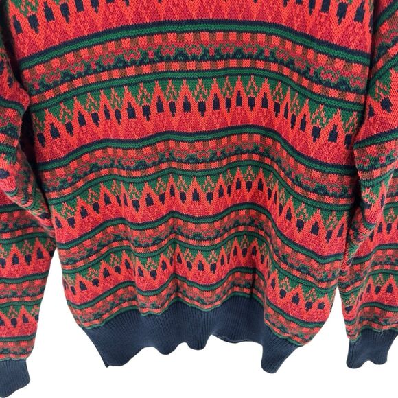 Vintage Regatta Sport Sweater Mens M Southwest Aztec Geometric 90s Grandpa - Picture 5 of 11